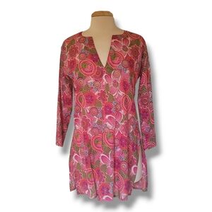 Vintage Indian 100% Cotton 3/4 Sleeve Tunic. Size M